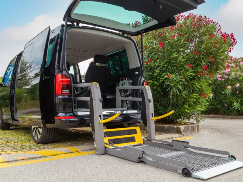 Van with wheelchair ramp